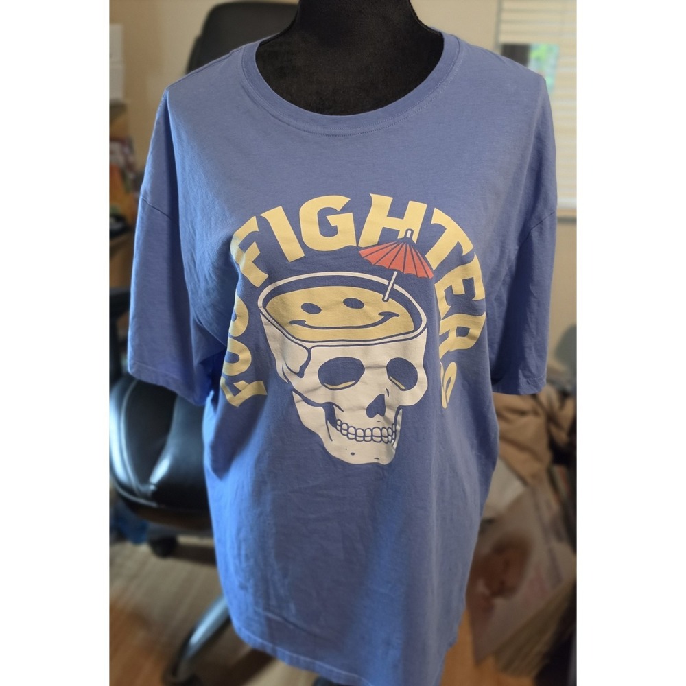 FOO FIGHTERS 2024 Over Sized Blue T-Shirt Unisex Size LG/XL
